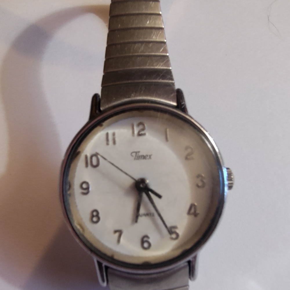 Timex Silver Timepiece with White Face